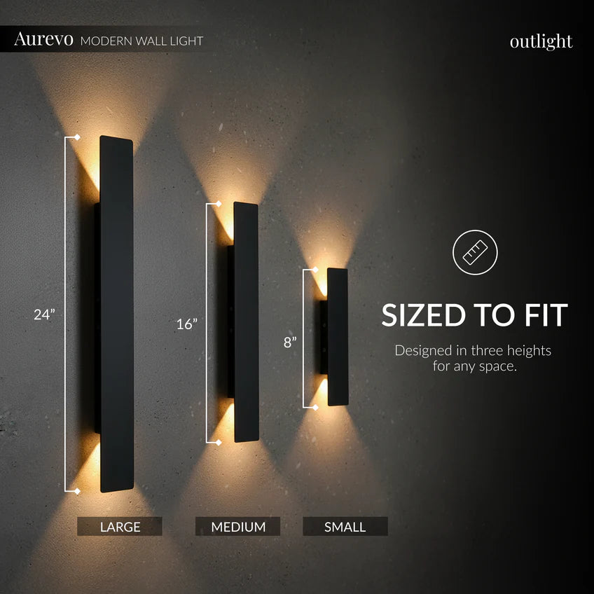 Nordic Up Down Outdoor Wall Sconce | 2 Sizes & 3 Light Modes | Qonforta