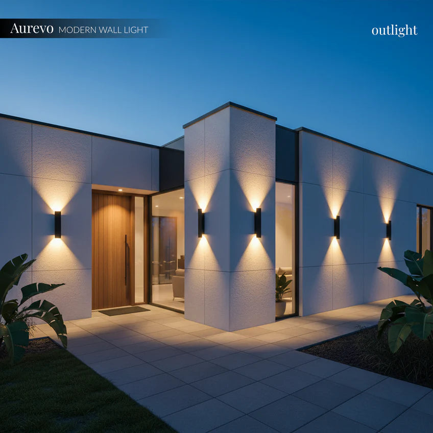 Nordic Up Down Outdoor Wall Sconce | 2 Sizes & 3 Light Modes | Qonforta