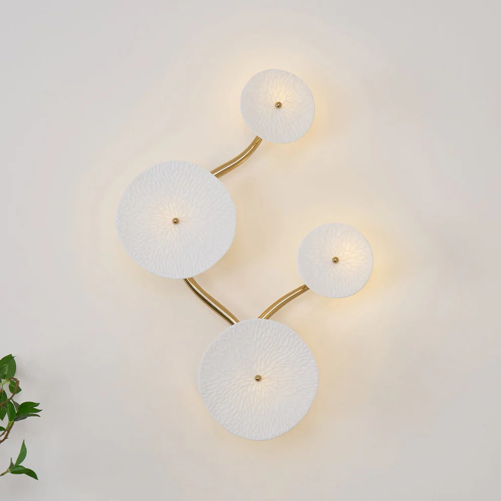 Lotus Petal Ceramic Wall Light | 4, 6 & 8 Heads | Qonforta