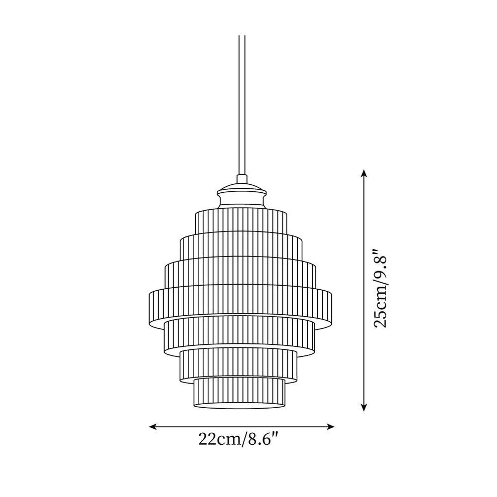 RidgeGlow Tiered Glass Pendant Light | Amber & Smoke Gray | Qonforta