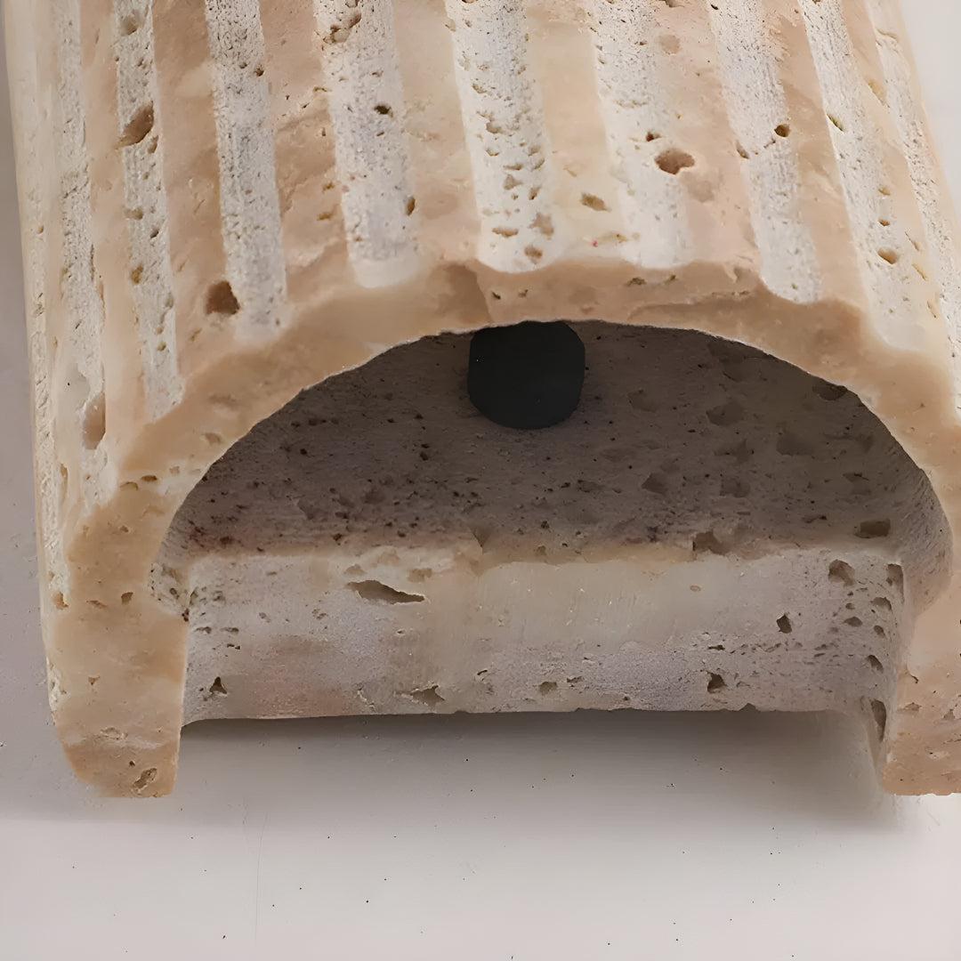 Natural Stone Wall Sconce | Warm LED Glow | Qonforta