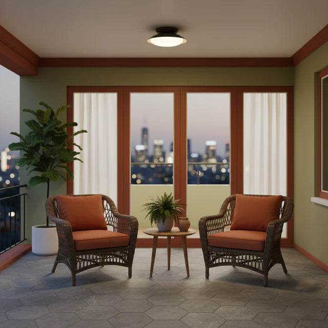 Retro Dome LED Flush Mount Ceiling Light | 2 Colors | Qonforta