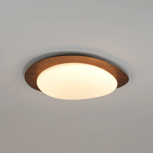 Flush Mount Ceiling Light Dimmable Walnut – 3 Sizes | Qonforta