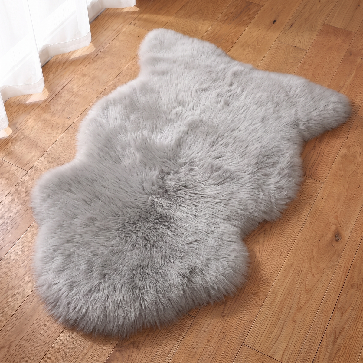 Fluffy Sheepskin Rug and Chair Throw, 28 x 39 Inch Accent Rug, 7 Colors