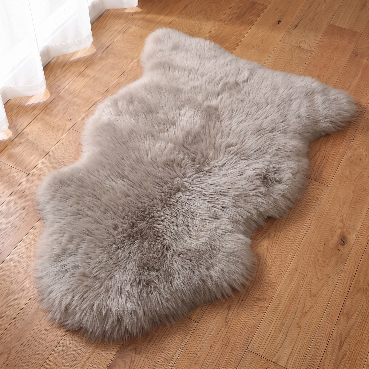 Fluffy Sheepskin Rug and Chair Throw, 28 x 39 Inch Accent Rug, 7 Colors