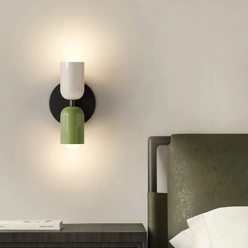 Metal Wall Sconce 2-Light Macaron – 13 Color Combos | Qonforta