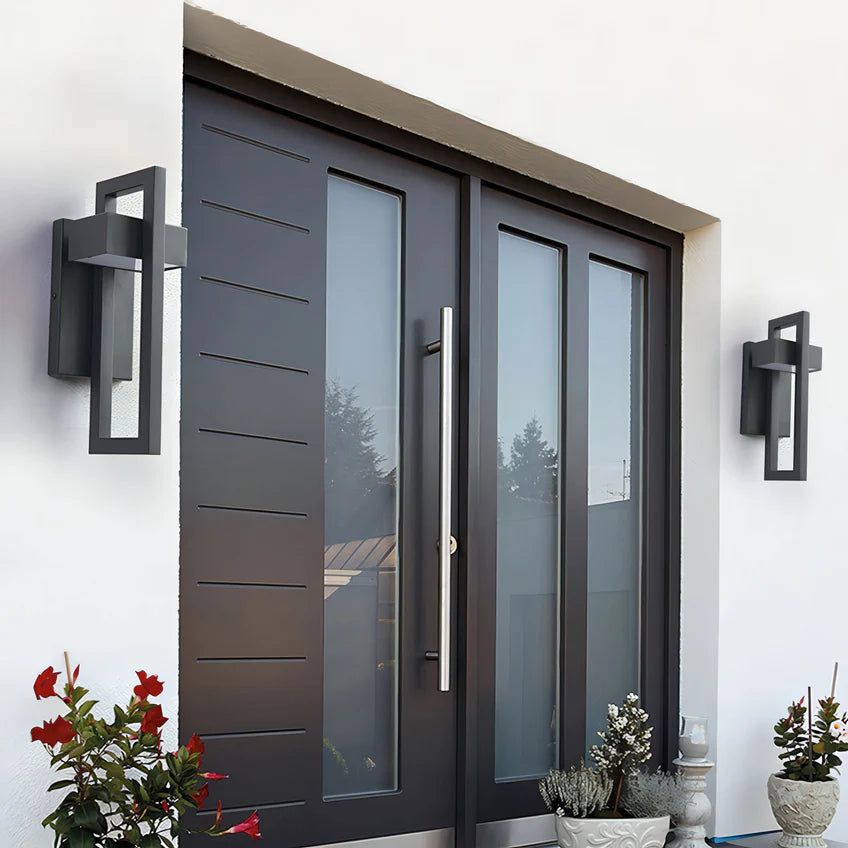 Modern Black Outdoor Wall Sconce | 2 Sizes & Light Modes | Qonforta