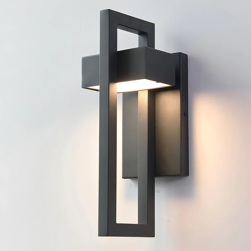 Modern Black Outdoor Wall Sconce | 2 Sizes & Light Modes | Qonforta