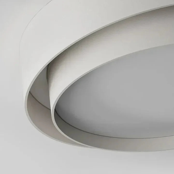 Nordic Double Ring LED Flush Mount Ceiling Light | 3 Sizes, Black & White | Qonforta