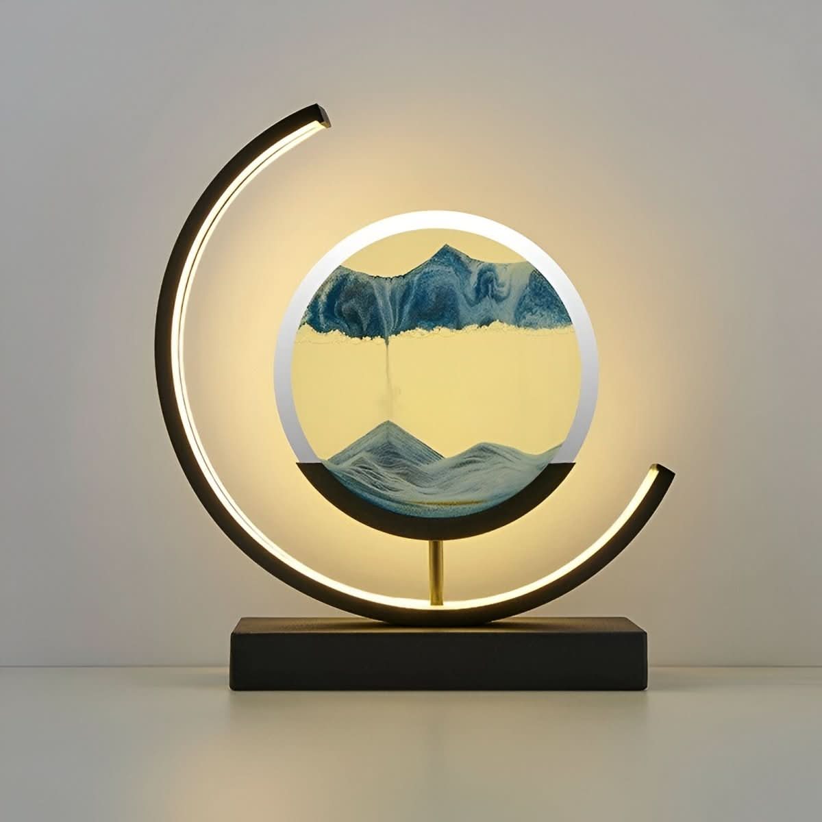 Moving Sand Art Lamp, Dimmable LED | 3 Light Colors | Qonforta