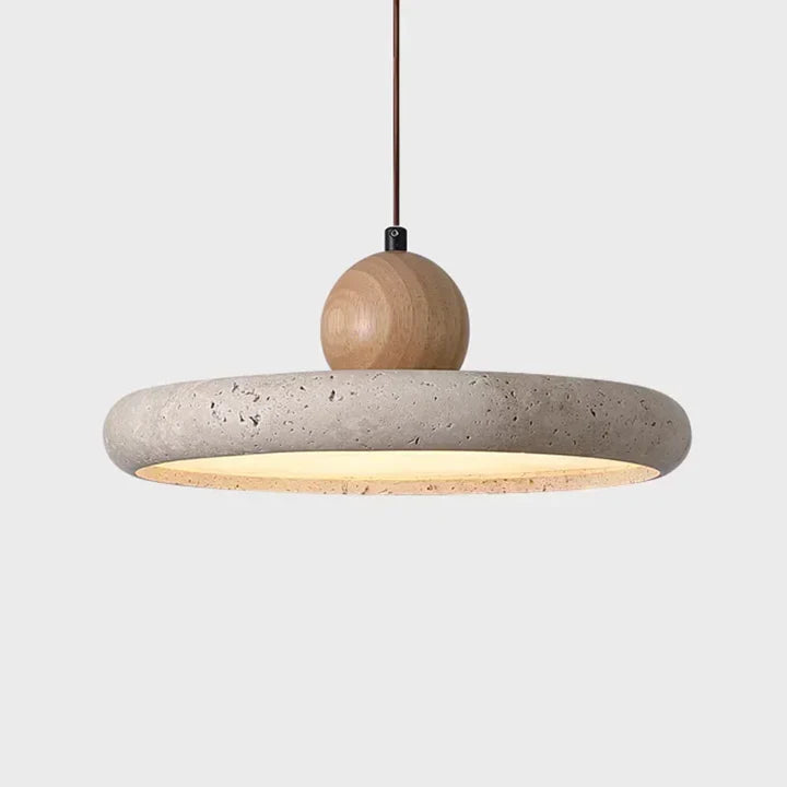 Travertine Stone Pendant Light | 2 Sizes 2 Light Modes | Qonforta