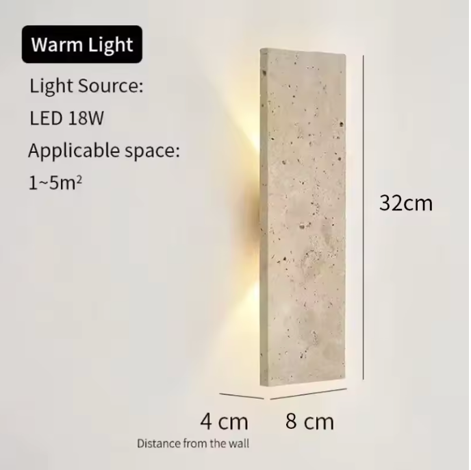 Natural Stone Outdoor Wall Sconce | Waterproof LED | Qonforta