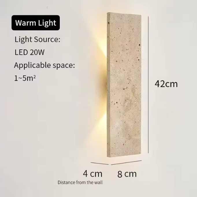 Natural Stone Outdoor Wall Sconce | Waterproof LED | Qonforta