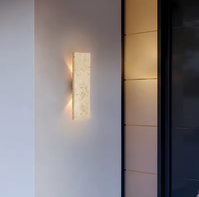 Natural Stone Outdoor Wall Sconce | Waterproof LED | Qonforta