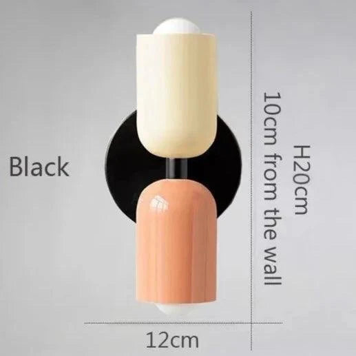 Metal Wall Sconce 2-Light Macaron – 13 Color Combos | Qonforta