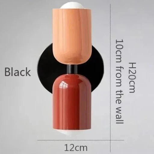 Metal Wall Sconce 2-Light Macaron – 13 Color Combos | Qonforta