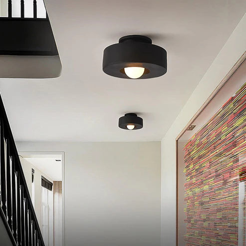 Drum Flush Mount Ceiling Light Globe | 3 Colors | Qonforta