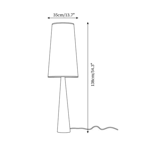 Wood Floor Lamp Tall Fabric Shade Plug-In | Qonforta