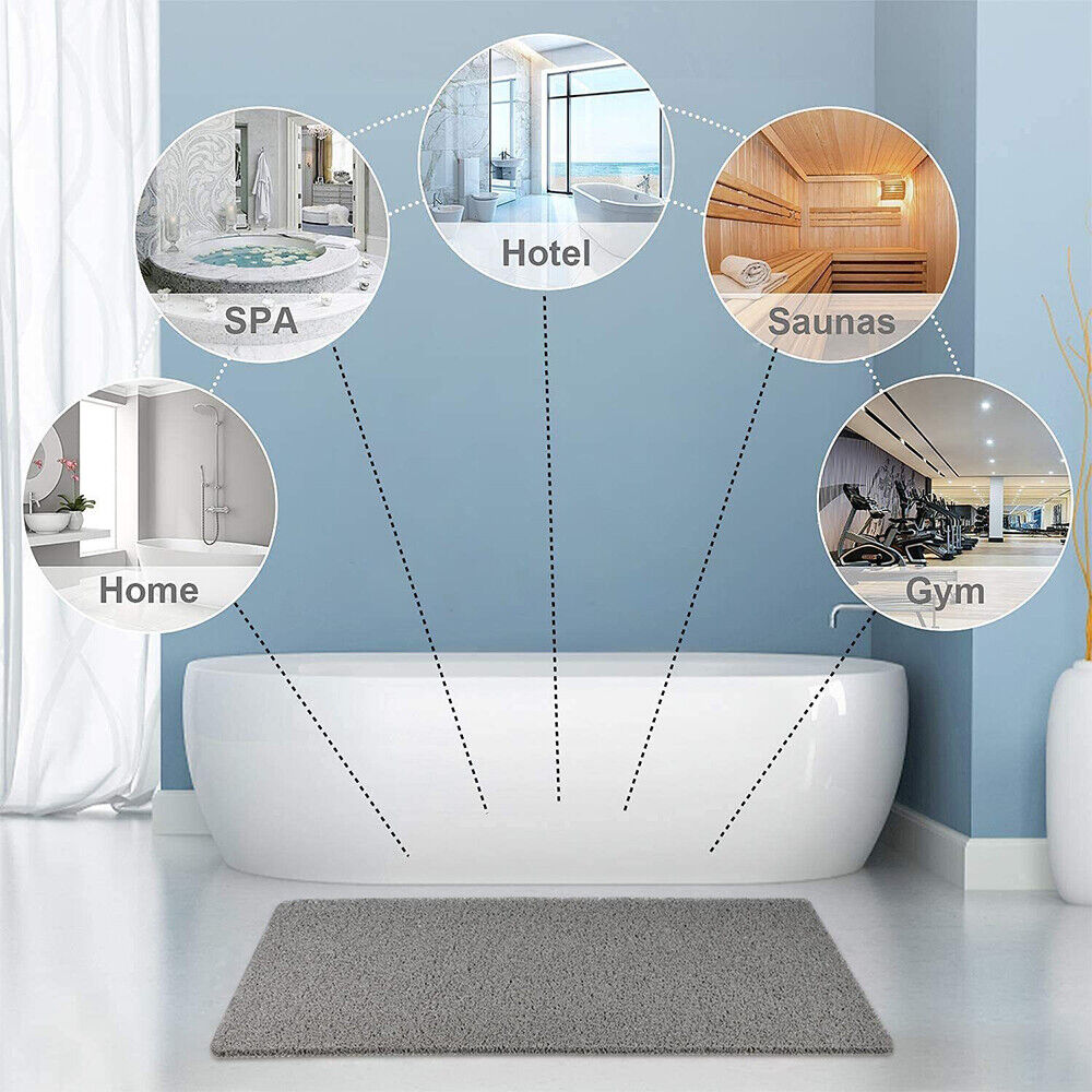 Loofah-Style Non-Slip Shower Mat | Quick-Drain PVC | Qonforta