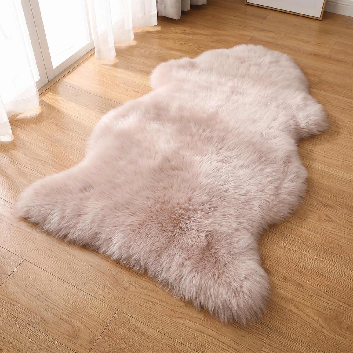 Fluffy Sheepskin Rug and Chair Throw, 28 x 39 Inch Accent Rug, 7 Colors