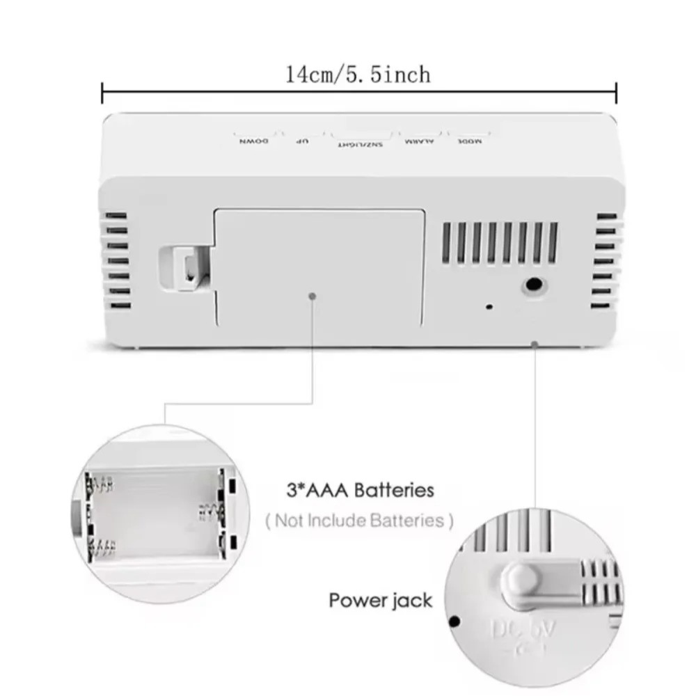 LED Mirror Alarm Clock | Adjustable Brightness | Qonforta