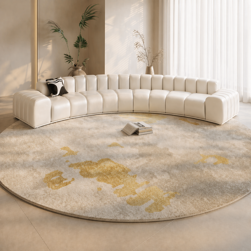 Round Plush Area Rug | Italian Style Design | Qonforta