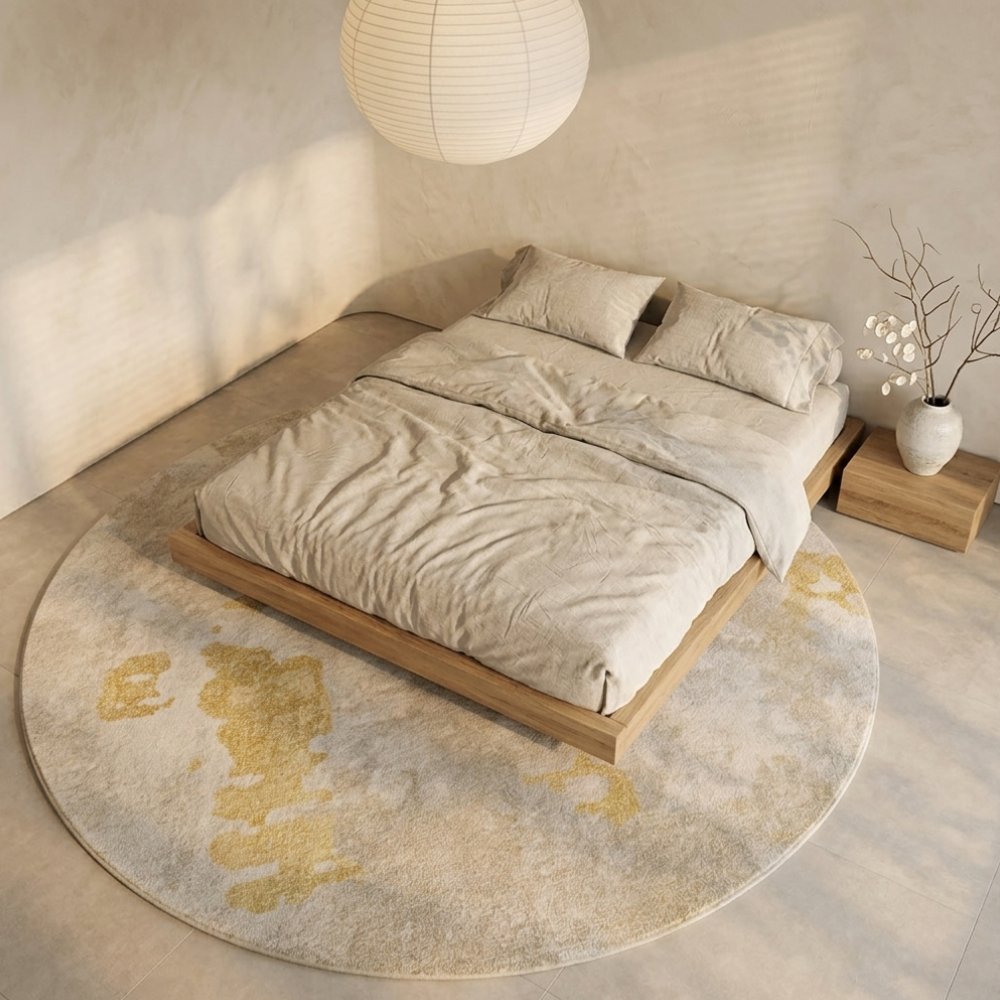 Round Plush Area Rug | Italian Style Design | Qonforta