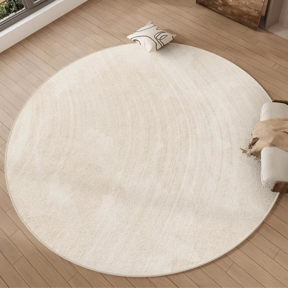 Round Wabi Sabi Area Rug | Cream Non-Slip | Qonforta