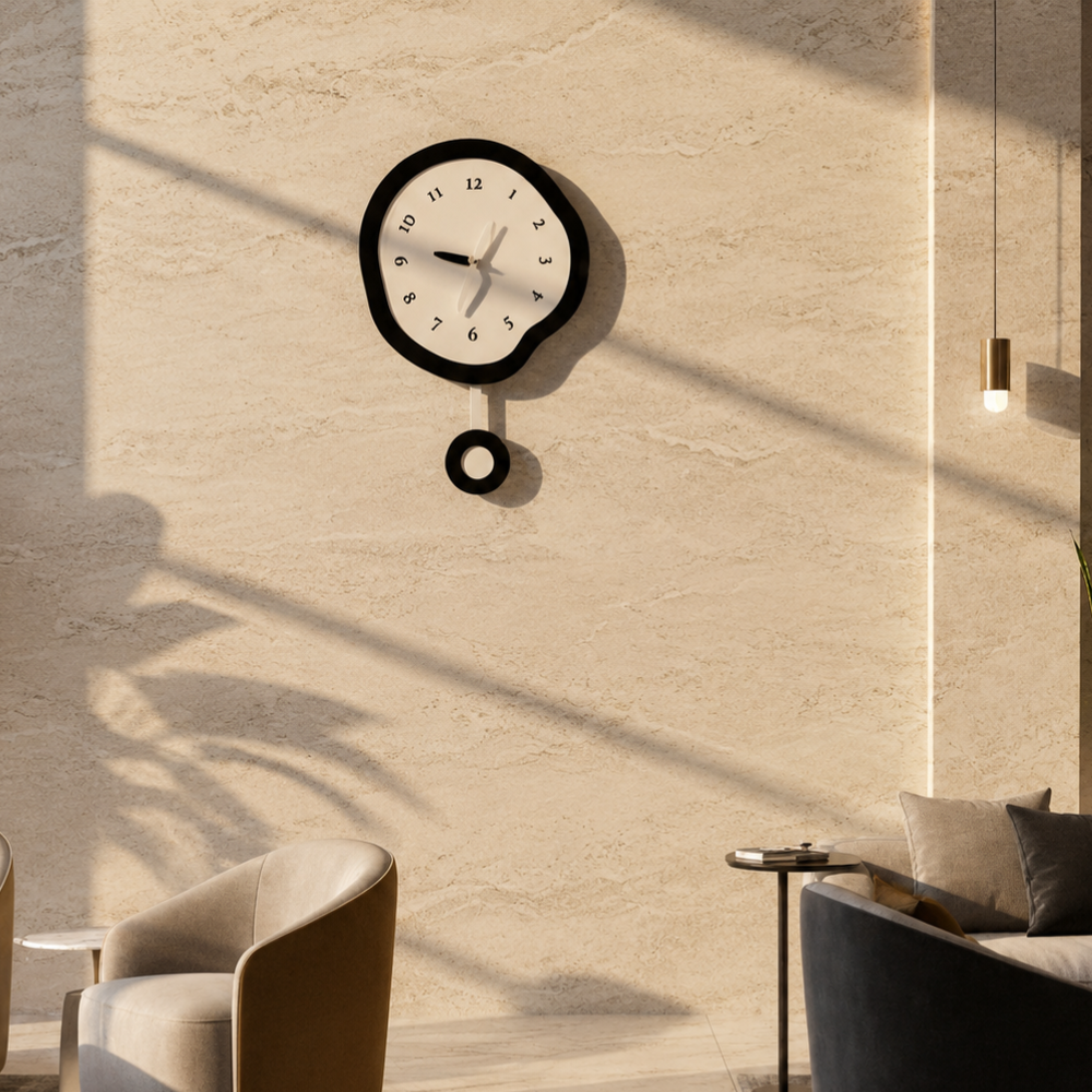 Warped Wall Clock | Silent Quartz Movement | Qonforta