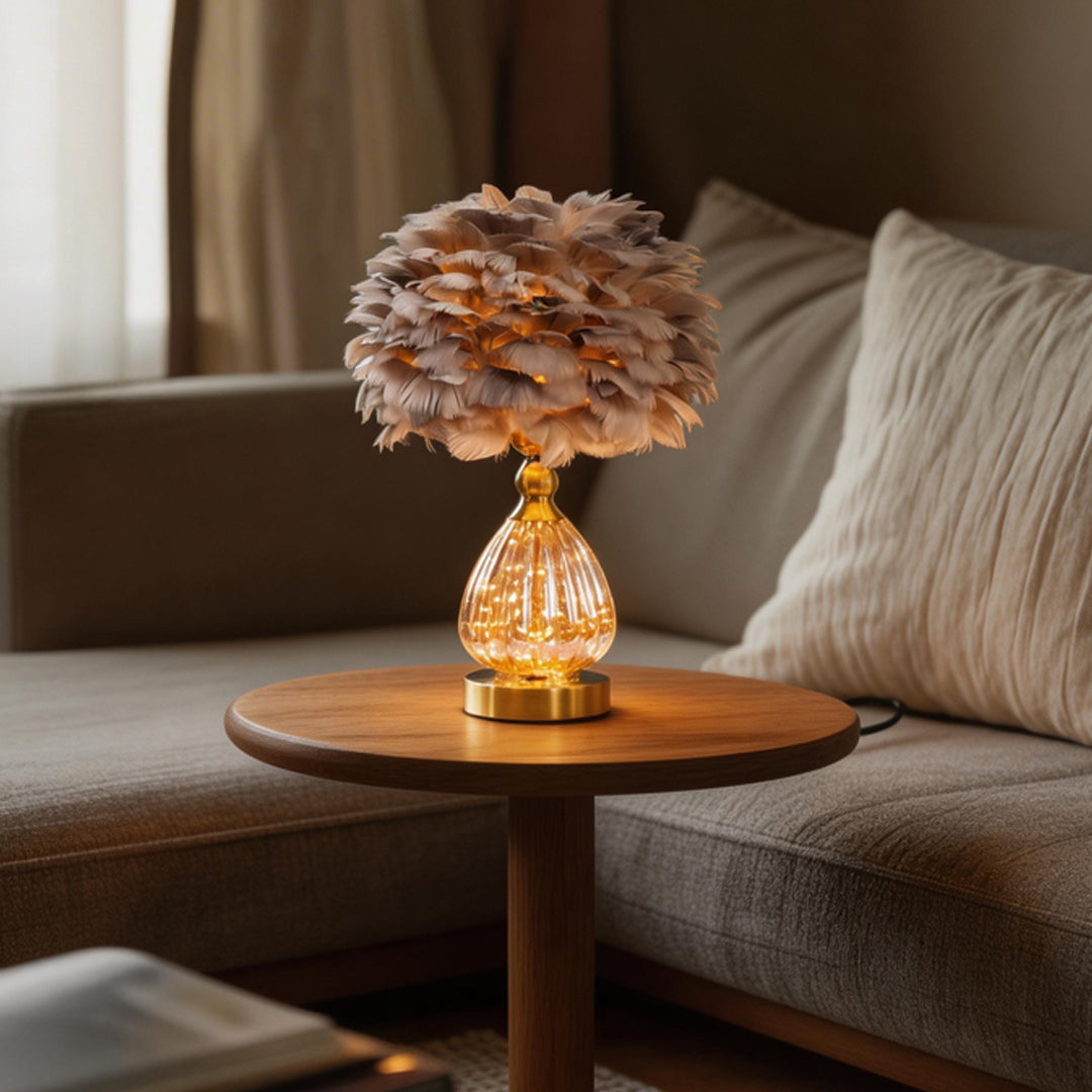 PlumeLux — Nordic Feather Table Lamp