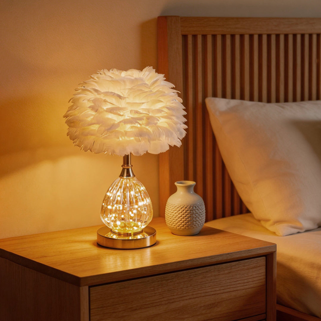 PlumeLux — Nordic Feather Table Lamp