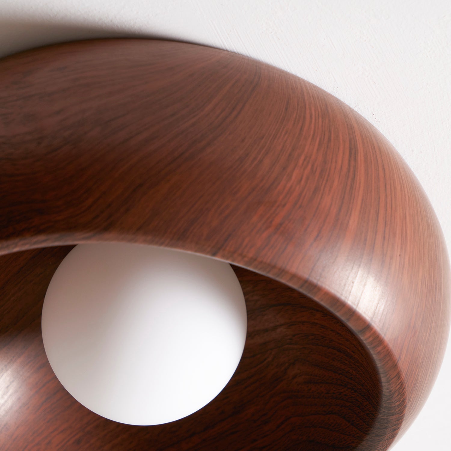 Wood Grain Flush Mount Ceiling Light Round – 2 Colors | Qonforta