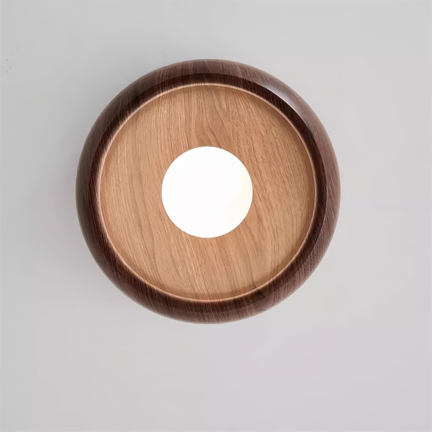 Wood Grain Flush Mount Ceiling Light Round – 2 Colors | Qonforta