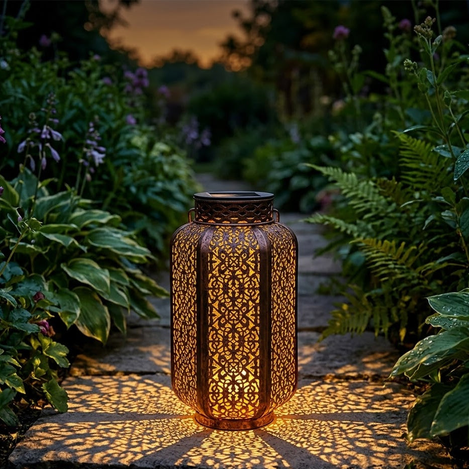 Solar Metal Lantern | Copper | Outdoor | IP44 | Qonforta