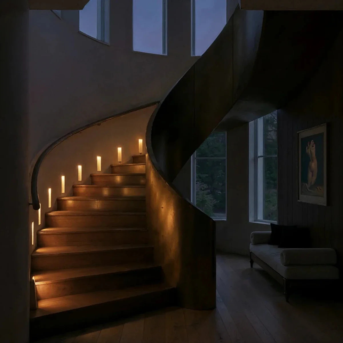 LED Stair Light Motion Sensor Recessed – 2 Shapes | Qonforta