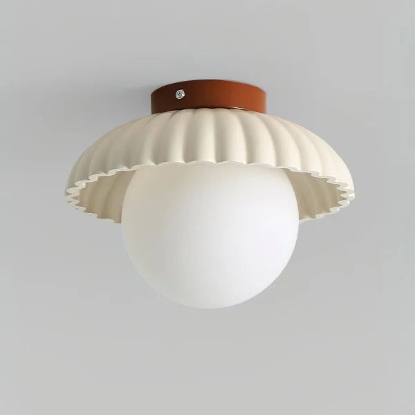 Ribbed Globe Flush Mount Ceiling Light | 3 Colors | Qonforta