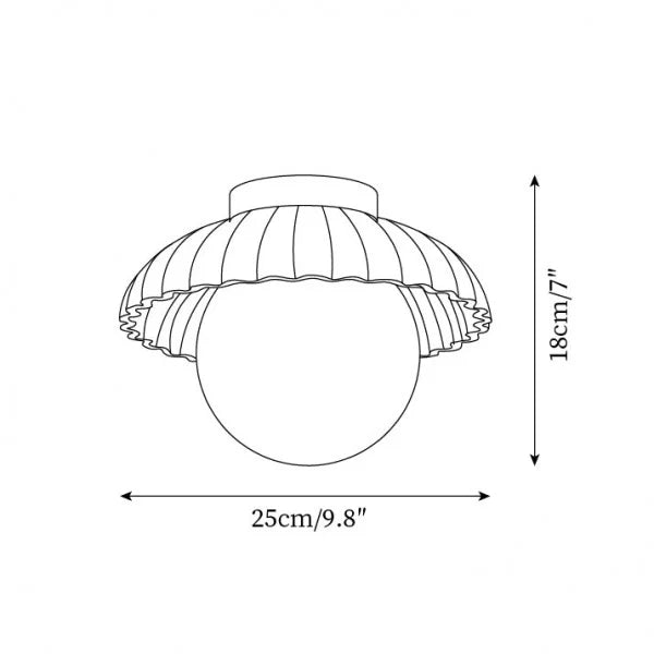 Ribbed Globe Flush Mount Ceiling Light | 3 Colors | Qonforta