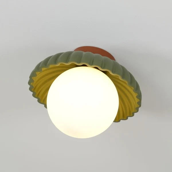 Ribbed Globe Flush Mount Ceiling Light | 3 Colors | Qonforta
