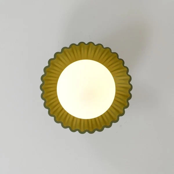 Ribbed Globe Flush Mount Ceiling Light | 3 Colors | Qonforta