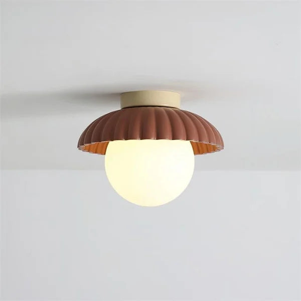 Ribbed Globe Flush Mount Ceiling Light | 3 Colors | Qonforta