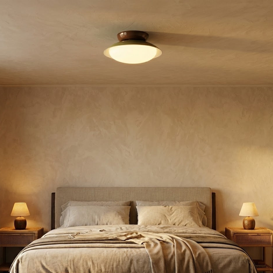 Retro Dome LED Flush Mount Ceiling Light | 2 Colors | Qonforta