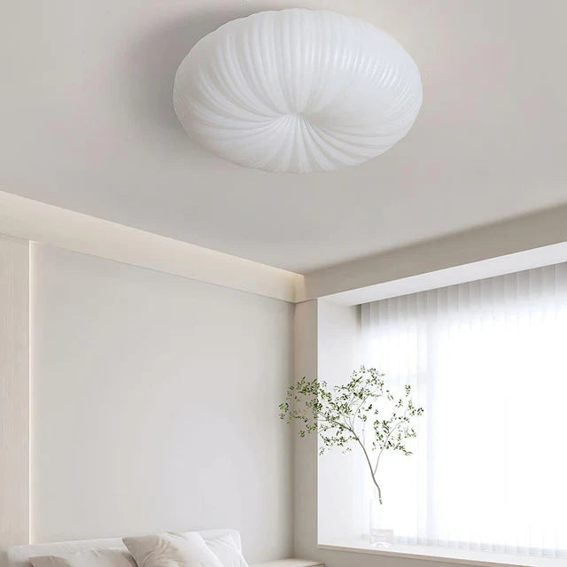 Dimmable Ribbed Sunburst LED Flush Mount Light | 2 Sizes | Qonforta