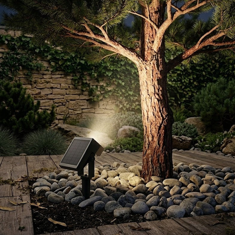 Qonforta SolarGlow Solar Spike Light — RGB & Warm White, IP54, 10H Battery