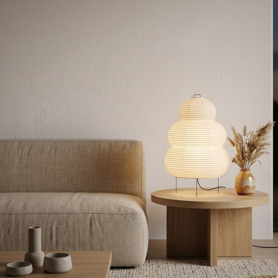 Japanese Rice Paper Table Lamp | Japandi Style | Qonforta
