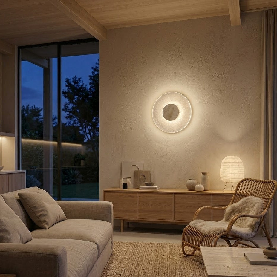 Travertine Acrylic Wall Light | Warm | Qonforta