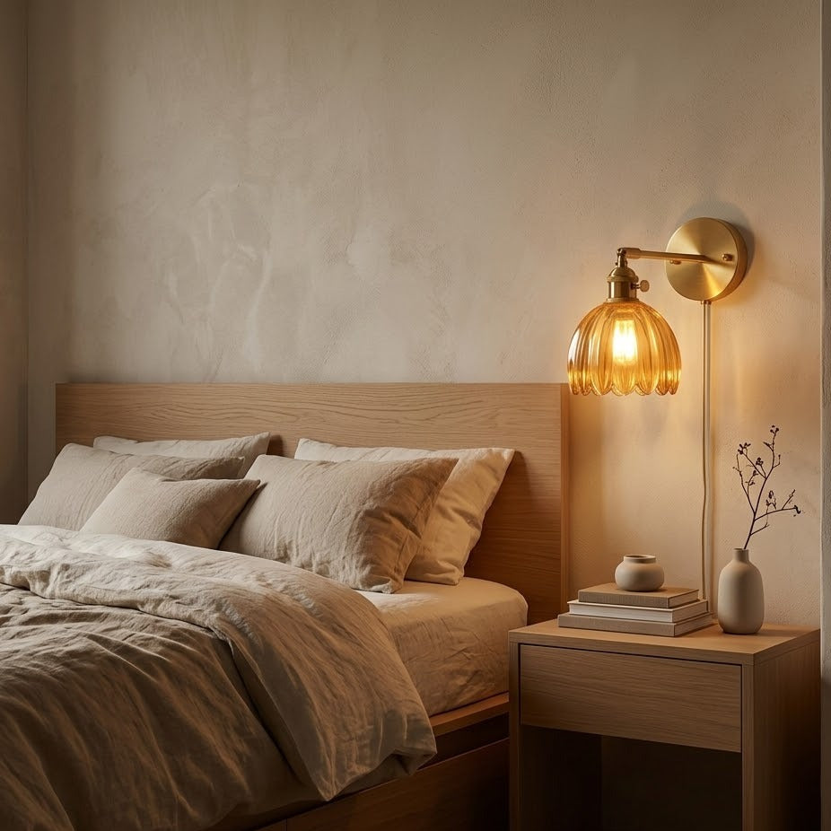 Tulip Glass Flower Wall Lamp | 5 Colors | Qonforta