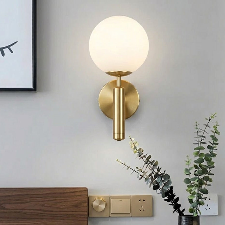 Orb Wall Sconce — Nordic Glass Ball LED Plug-In Wall Light