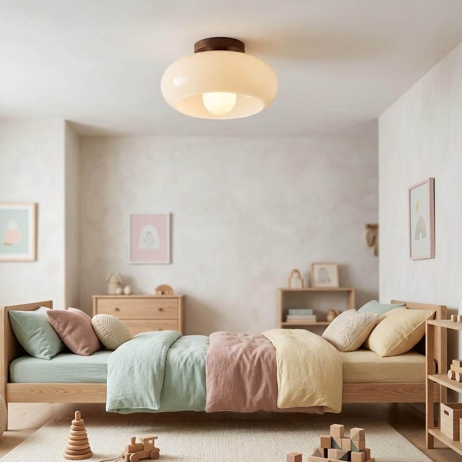 Cream Bauhaus Flush Mount Ceiling Light | 2 Sizes | Qonforta