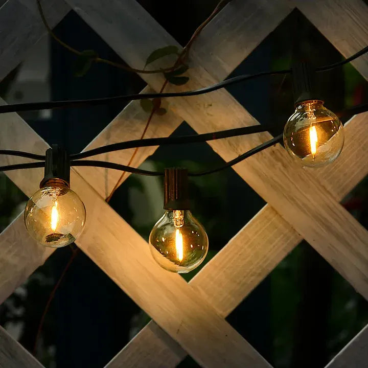 Outdoor LED String Lights | Guinguette Style | 2 Sizes | Qonforta