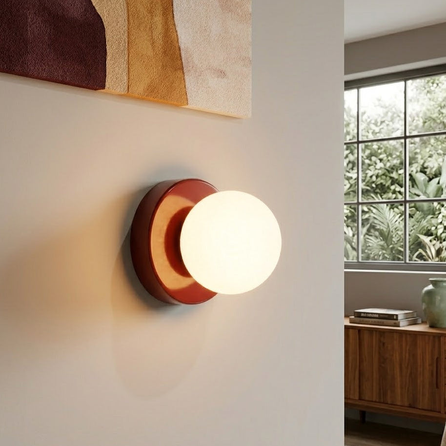 Nordic Ball Glass LED Wall Sconce | 4 Colors | Qonforta